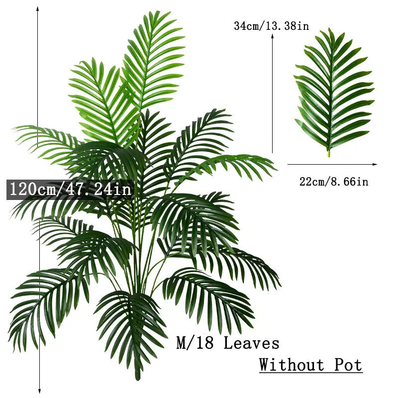 90-120cm Large Artificial Palm & Monstera Tree