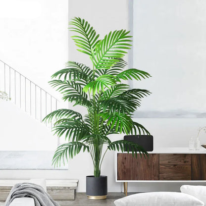 90-120cm Large Artificial Palm & Monstera Tree