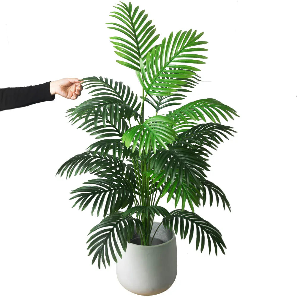 90-120cm Large Artificial Palm & Monstera Tree